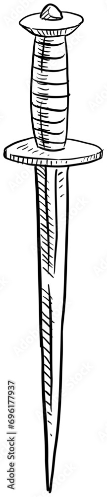 medieval sword handdrawn illustration