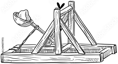 catapults handdrawn illustration photo