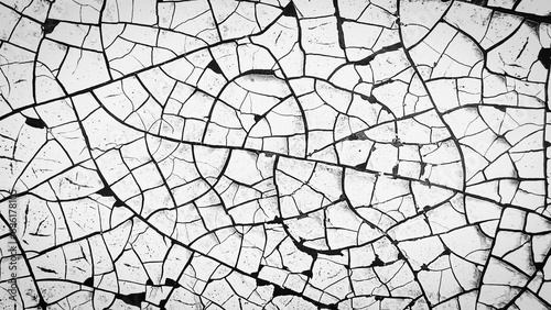 Bild auf Leinwand black and white cracked background