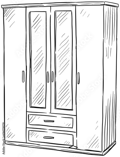 cupboard handdrawn illustration