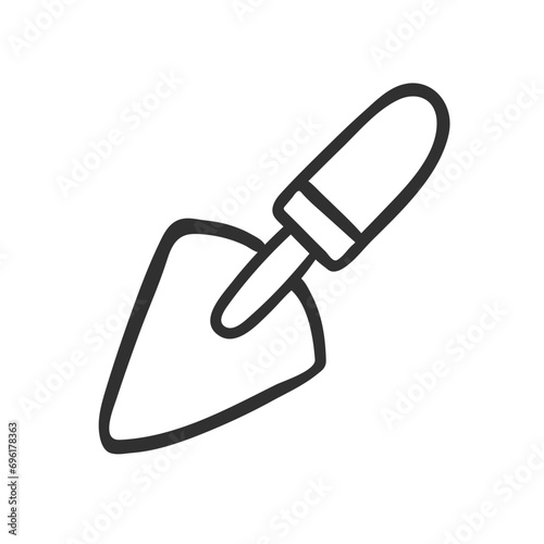 simple hand drawn garden shovel. tool icon photo
