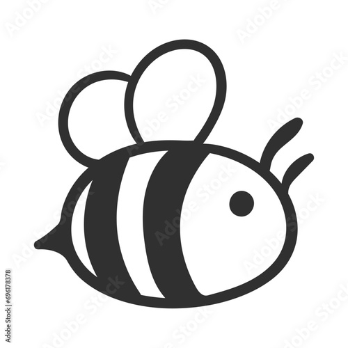 cute simple bee hand drawn