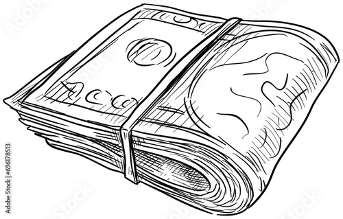 moneybags handdrawn illustration