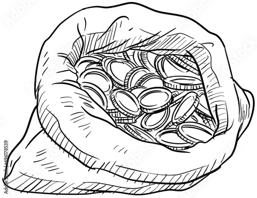 moneybags handdrawn illustration