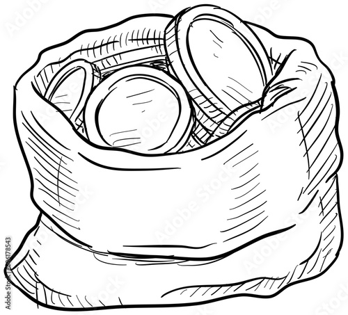 moneybags handdrawn illustration