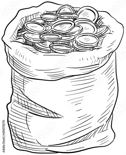 moneybags handdrawn illustration