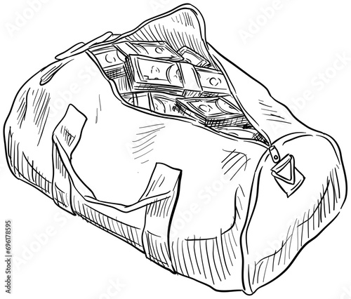 moneybags handdrawn illustration