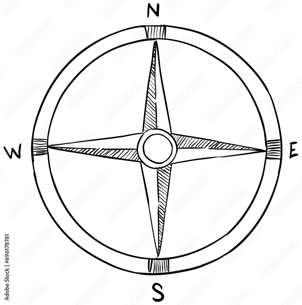 compass handdrawn illustration compass handdrawn illustration