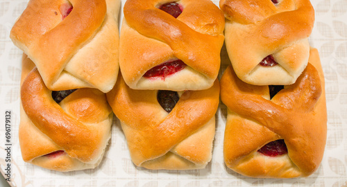 Pies with jam filling
