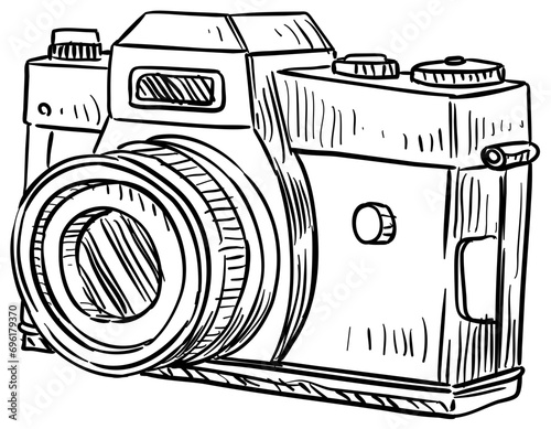 pocket camera handdrawn illustration