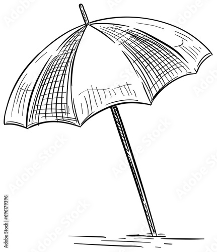 beach umbrella handdrawn illustration