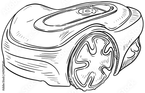 electronic floor cleaner handdrawn illustration