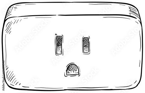 electric socket handdrawn illustration