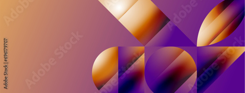 Serene gradient template. Circles and triangles mingle in minimalist perfection. Gentle fusion of forms and hues creates balanced yet captivating backdrop, embodying modern sophistication