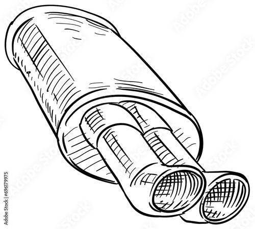 exhaust handdrawn illustration