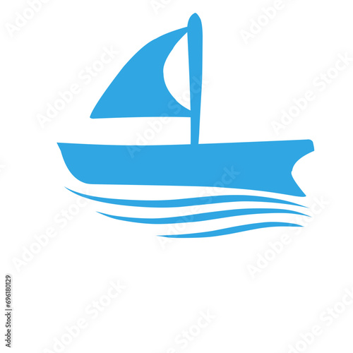 Blue Sailboat Logo Set