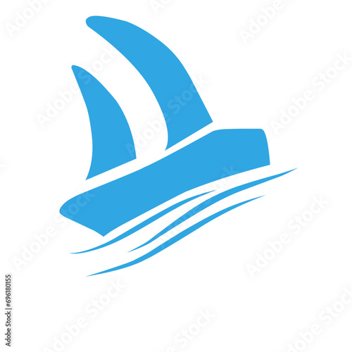Blue Sailboat Logo Set