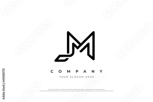 Letter JM Logo or MJ Logo Design