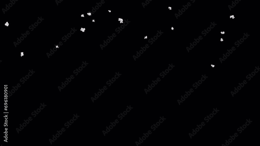 Popcorn Falling on Alpha Channel. Popcorn Falling down completely clearing the frame on white background. Popcorn Falling on Alpha Channel. Popcorn Falling down completely clearing the frame on white background.