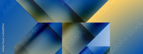 Vivid abstraction unfolds. Triangles in seamless harmony, composing dynamic geometric backdrop. Interplay of angles and hues forms captivating tapestry, evoking modernity and artistic allure