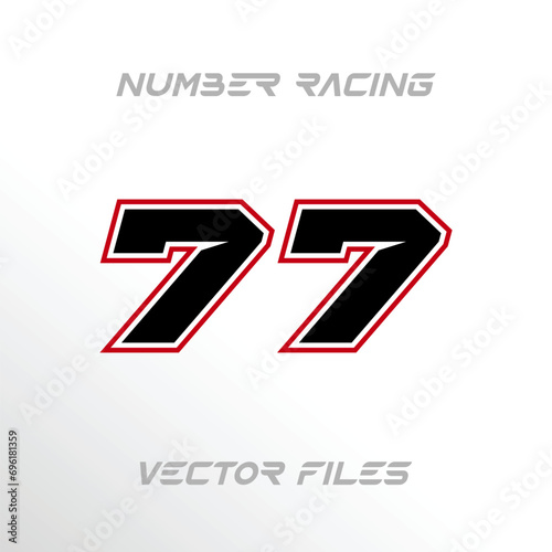 Racing Sport Number 77 Design Vector Template