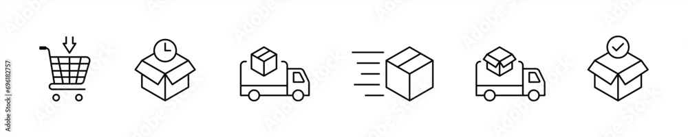 delivery truck icon set. shopping & courier icon. service truck icon symbol. vector illustration - obrazy, fototapety, plakaty 