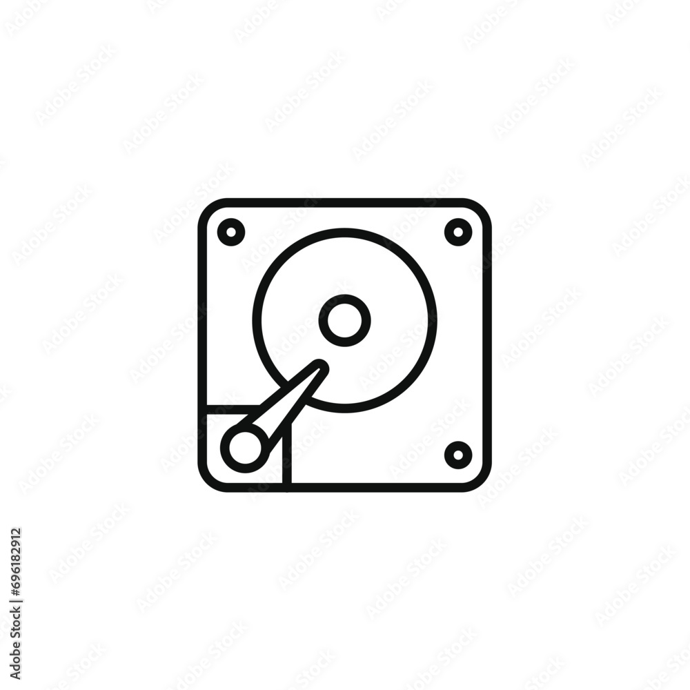 Hard disk line icon isolated on transparent background. HDD icon Hard disk line icon isolated on transparent background. HDD icon