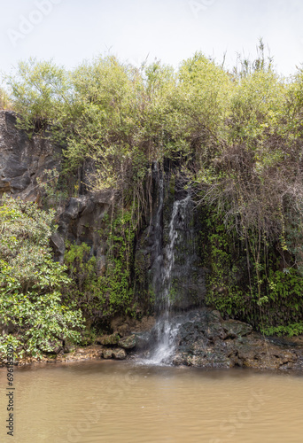 The Black  Waterfall in the El Al National Nature Reserve located in the Northern Galilee in Northern Israel