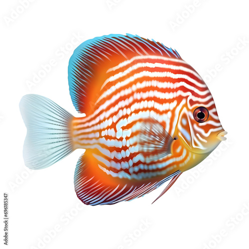 Colorful angel fish isolated on transparent background