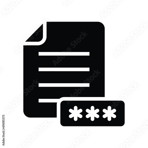 Data file password vector icon