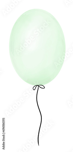 watercolor balloons for a party. Watercolor Colorful Balloons isolated in white background.