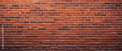 Rustic wall of old red bricks. Generative AI