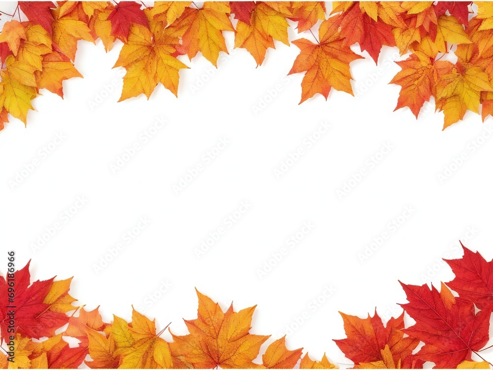 Autumn maple leaves frame isolated on white background with copy space. Autumn maple leaves frame isolated on white background with copy space.