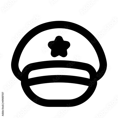 Military Hat Line UI Icon