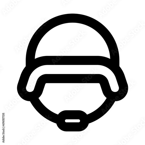 Military Helmet Line UI Icon