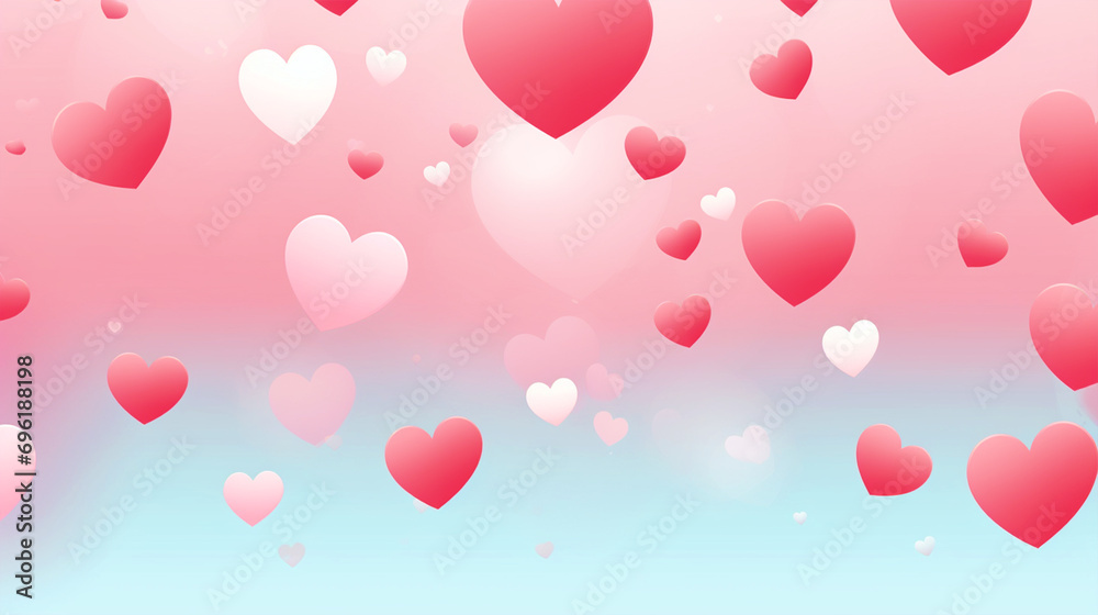 Pink hearts with pink background - ai generative