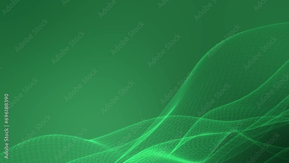 Green abstract background with moving grid. Animation of abstract bright background with free space . It can be use vertically and horizontally.