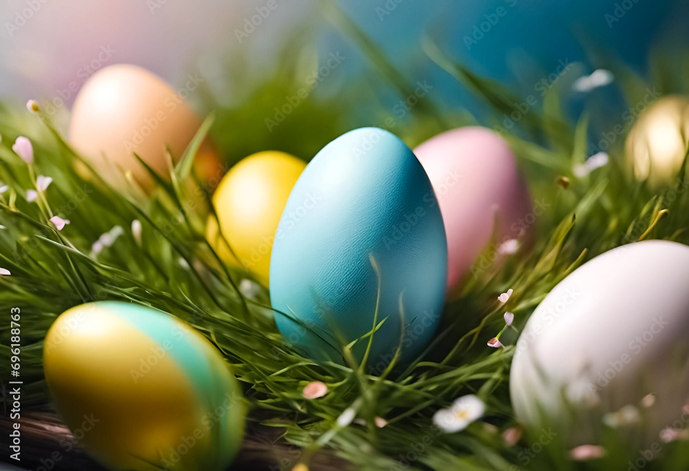 AI Generative illustration of a traditional Easter holiday design scene AI Generative illustration of a traditional Easter holiday design scene