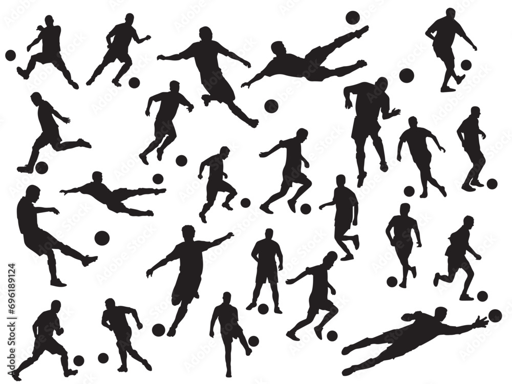 vector set of football (soccer) players