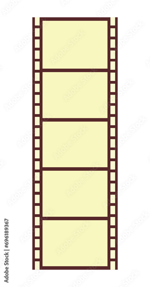 Film for cinema and cartoons. Film for the camera. Decorative element, decoration. Decorative element on white background
