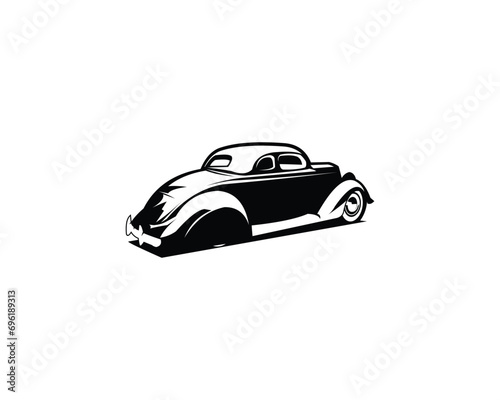 Old Ford Caupe. front view with style  legend car vector design. isolated white background view from side. best for logos  badges  emblems
