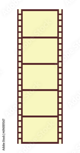 Film for cinema and cartoons. Film for the camera. Decorative element, decoration. Decorative element on white background 