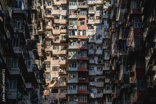 The Monster Building, a group of five connected buildings in Hong Kong, China photo