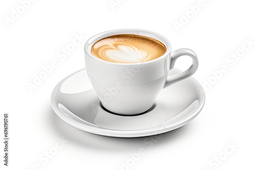 cup of cappuccino isolated on white background 