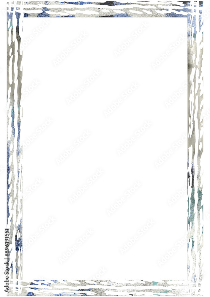 Metallic Silver Edge Frame Digital Painting Metallic Silver Edge Frame Digital Painting
