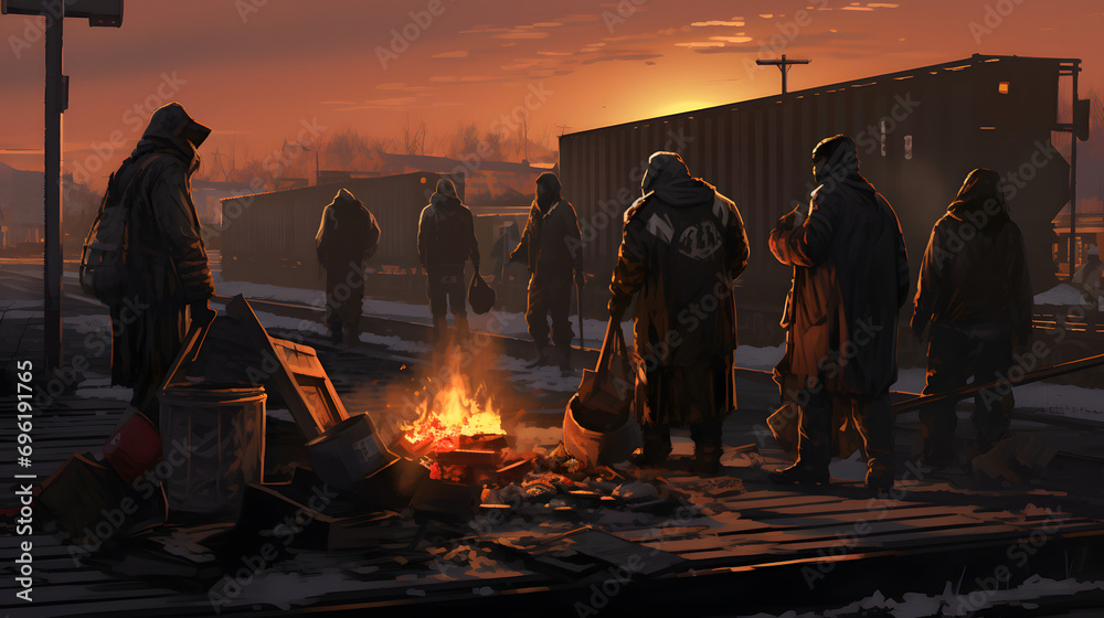 The Great American Depression people standing in line at a soup kitchen