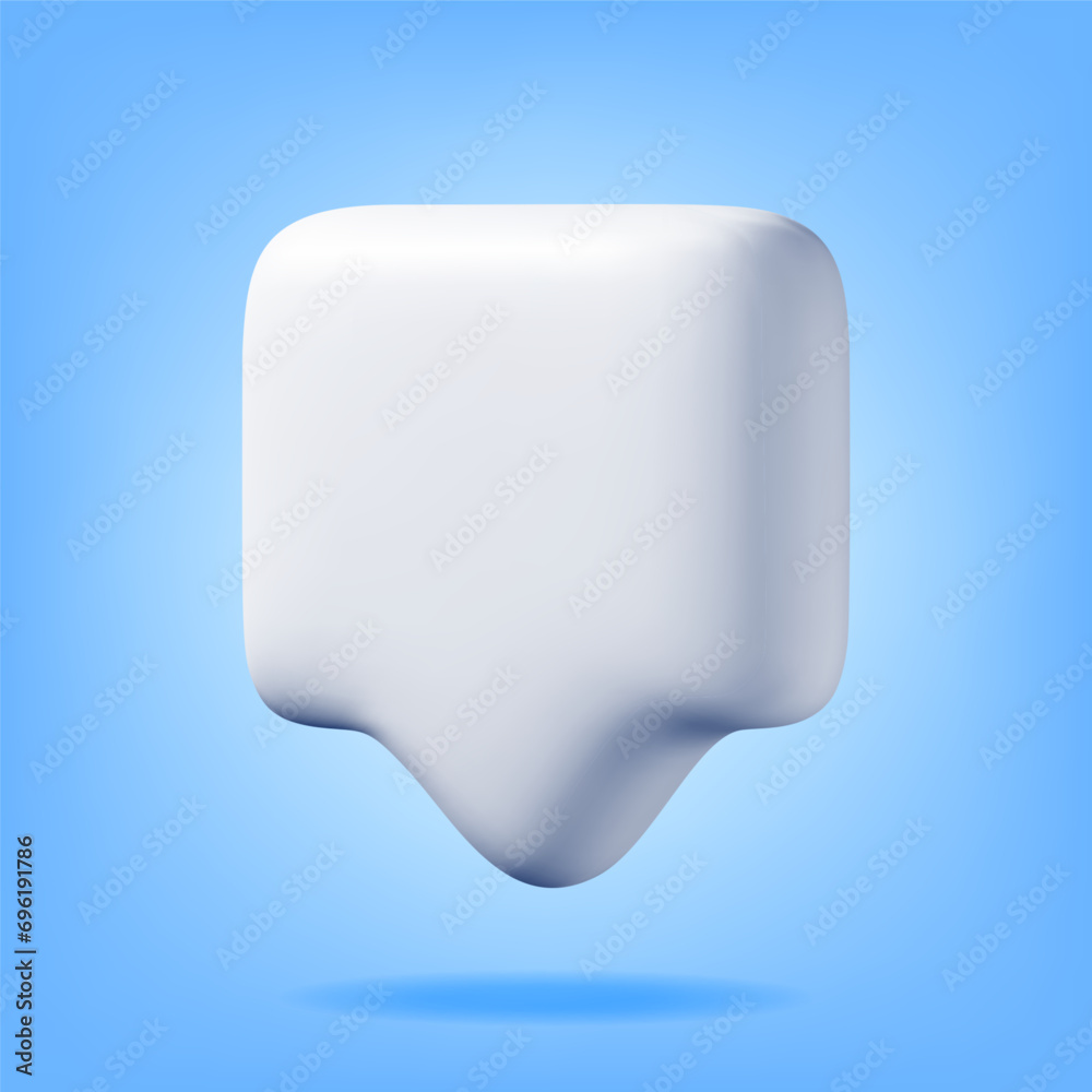 3D White Blank Speech Bubble Isolated. Rendering Chat Balloon Pin. Notification Shape Mockup. Communication, Web, Social Network Media, App Button. Realistic Vector Illustration 3D White Blank Speech Bubble Isolated. Rendering Chat Balloon Pin. Notification Shape Mockup. Communication, Web, Social Network Media, App Button. Realistic Vector Illustration