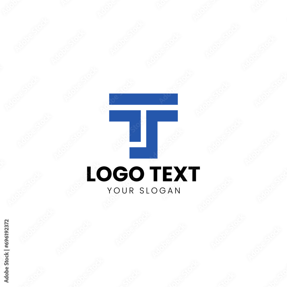 Obraz premium T logo design vector blue modern style