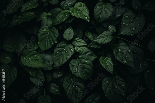 Green fresh tropical big leafs background. Organic plant texture. © serdjo13