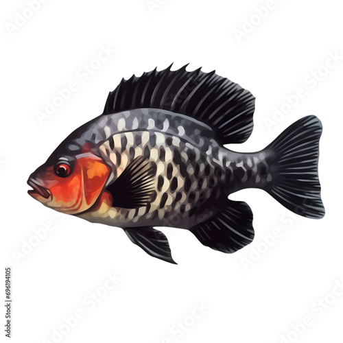 Oscar fish isolated on transparent background